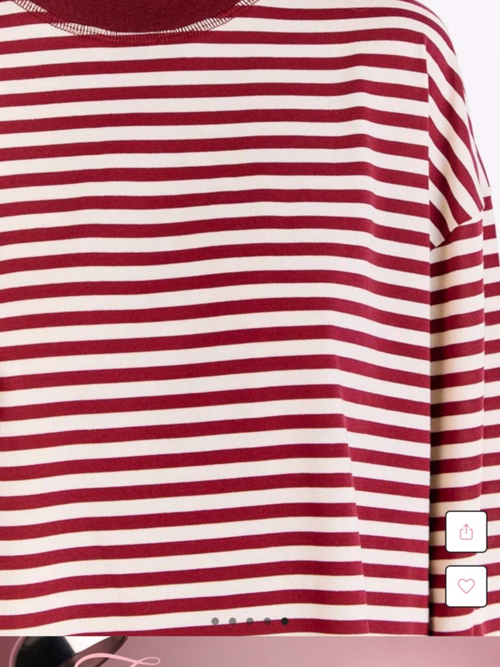Beginning Boutique Red and White Striped Long Sleeve Tee